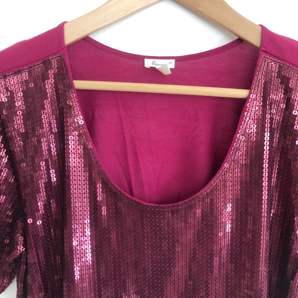 Pink sequin top | Flounce - Picture 5 of 6